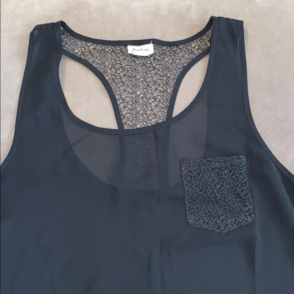 Love Riche Sheer/lace Racerback tank - Picture 3 of 8